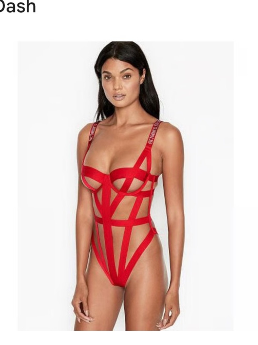 Victoria's Secret Red Strappy Logo Teddy